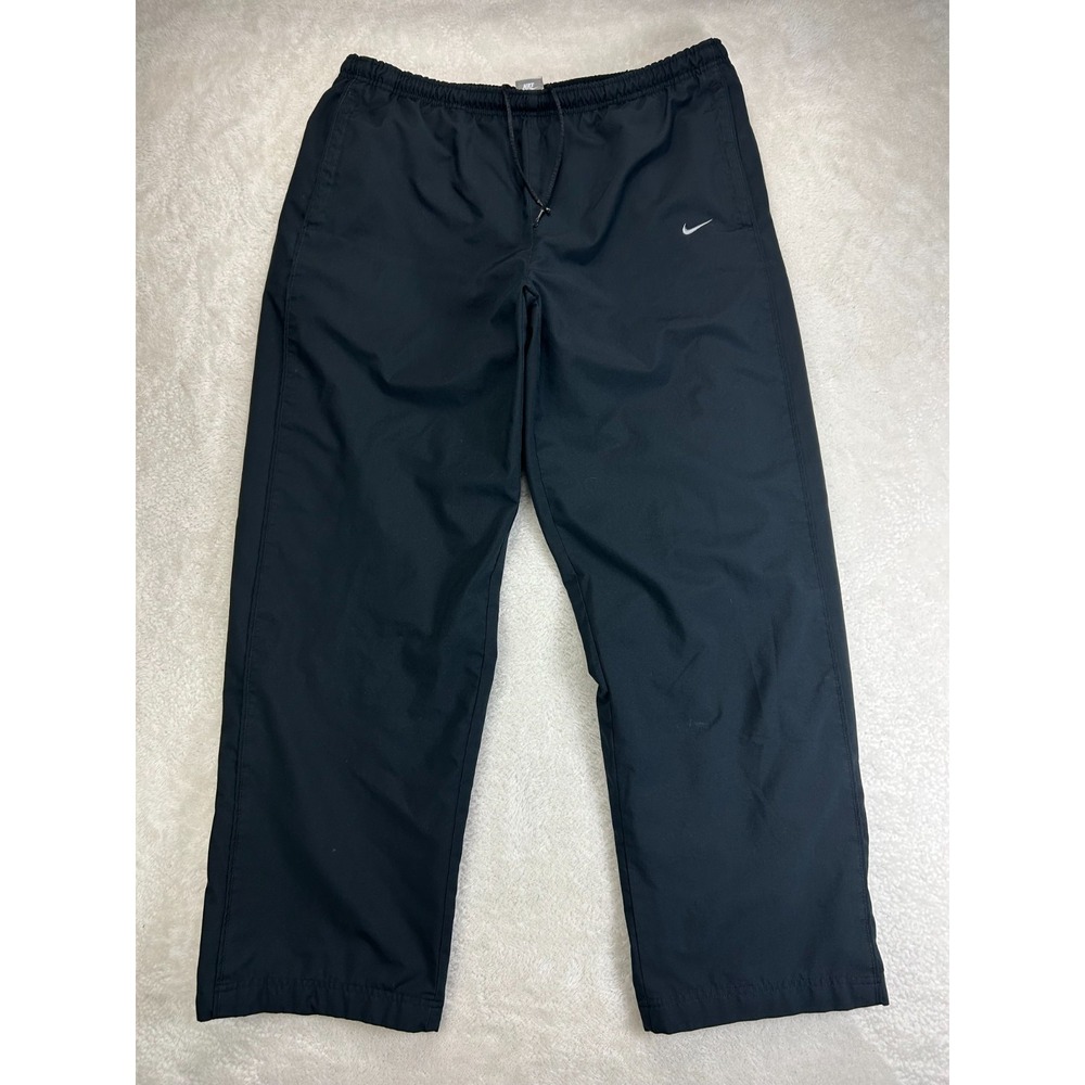 Nike Track Pants Mens XL Black Drawstring Elastic Waist Activewear Ankle Zip